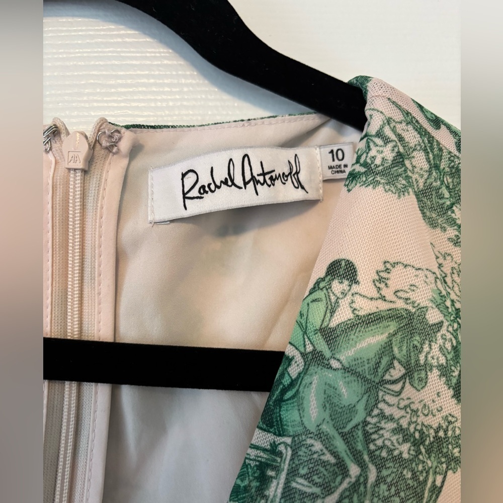 Rachel Antonoff Olivia Dress in Emerald Green Manhunt Toile - Picture 6 of 11